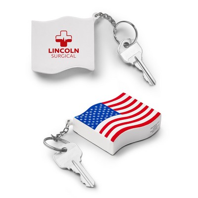 Patriotic American Flag Shape Stress Ball Keychain
