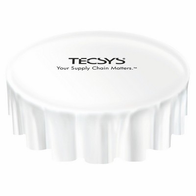 108" White Round Table Cloth - Printed
