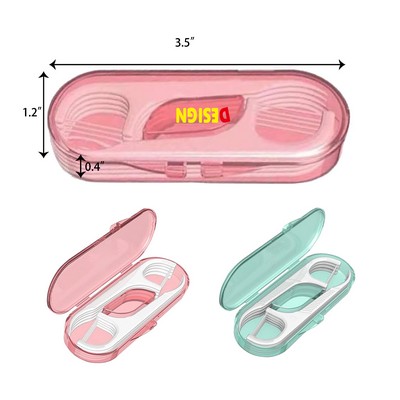 Contains Floss Stick 100 Count Travel Dental Floss Case