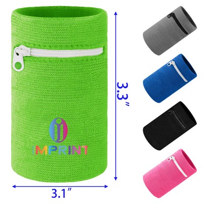 Wrist Wallet Wristband with Zipper