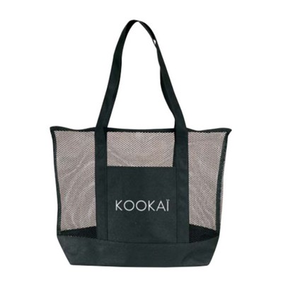 Black Mannitok® Zippered Mesh Tote