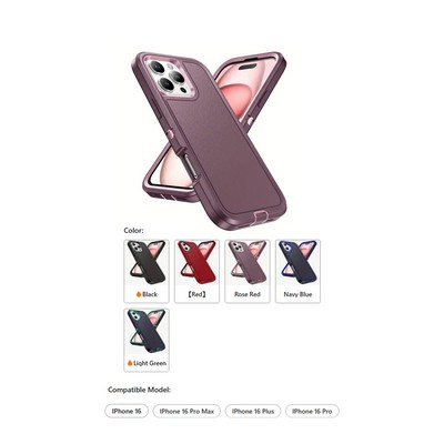 iBank® Shockproof Case compatible with iPhone 16 + Screen Protector