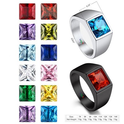 Square Cut Gemstone Rings