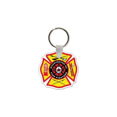 Maltese Cross Shaped USA Made Vinyl Keychain