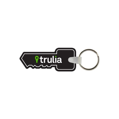Key Shaped USA Made Vinyl Keychain