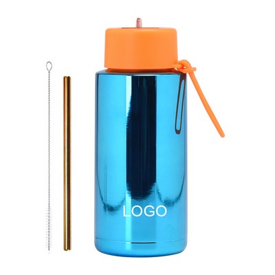 35Oz Vacuum Stainless Steel Water Bottles W/ Silicone Handle