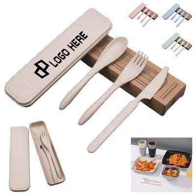 Portable Wheat Straw 3 Pieces Cutlery