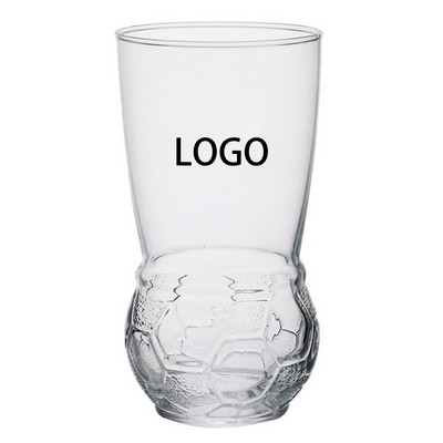 15Oz Football-Theme Transparent Glass