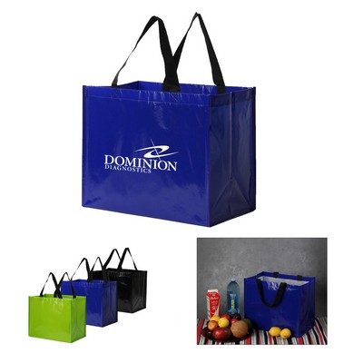 Large Laminated Poly Woven Tote Bag