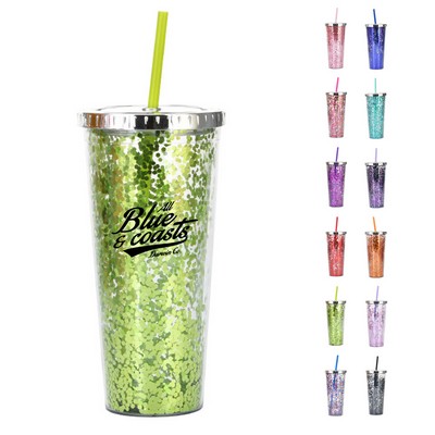 24oz Tumbler with Reusable Straw
