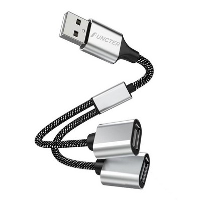 1 In 2 Out USB Splitter Cable Dual USB Ports Hub w/0.5 m Extension Cable