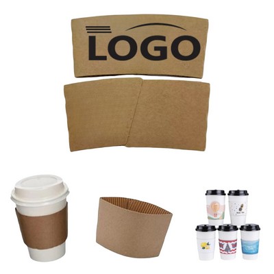 12-16OZ Customizable Full-Color Kraft Coffee Cup Sleeve