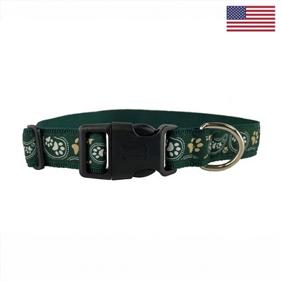 1" Woven Pet Collar w/ Nickel-Plated Hardware - "Elite" Weave