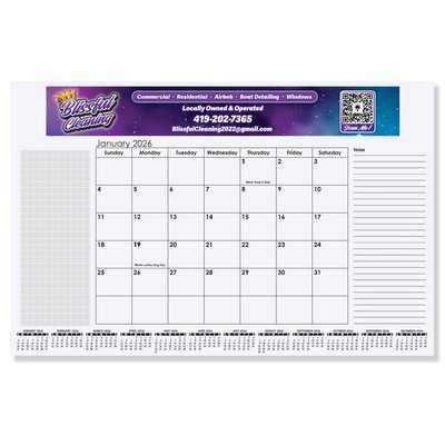 Small Calendar Desk Pads (16 ¾" x 10 7/8") - Full Color Imprint