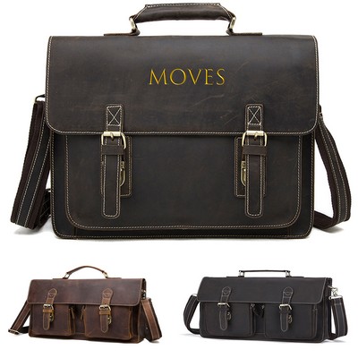 Real Leather Messenger Bag