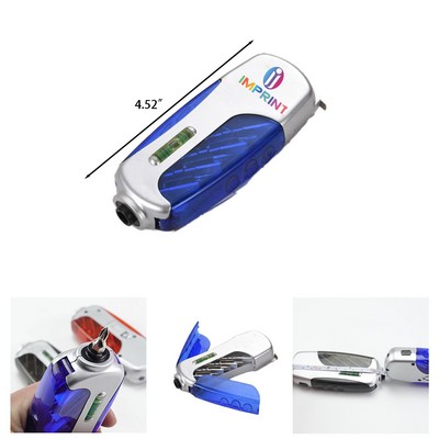 Multifunction Screwdriver Set with LED Light and Tape Measure