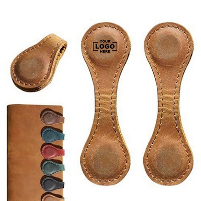 Elegant Leather Magnetic Bookmark