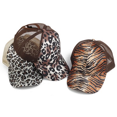 Leopard/Tiger Prints Mesh Baseball Cap