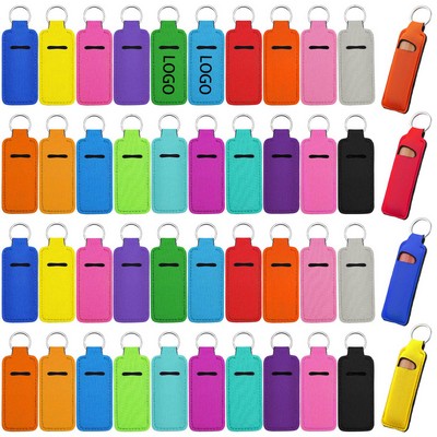 Lipstick Holder Keychain Neoprene Lip Balm