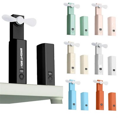 2-in-1 Portable Rechargeable Fan with Power Bank
