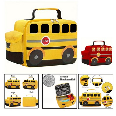 School Bus Lunch Bag for Kids