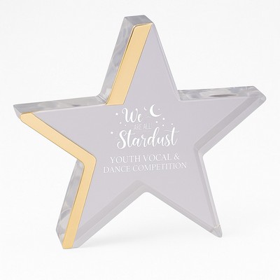 Star Acrylic Award with Gold Edge, 7"H