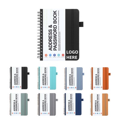 A6 Address Logbook w/ Strap-112 Pages