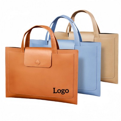 A4-Sized Pu Leather Work Briefcase