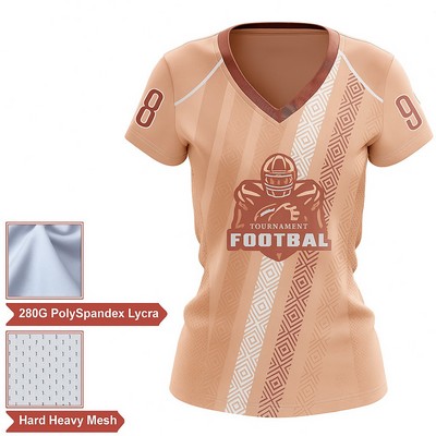 Women's Sublimated Fanwear Football Jersey W/Shoulder & Mesh Siding
