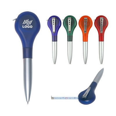 Portable Metal Ruler Ballpoint Pen