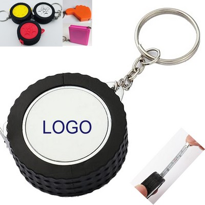 1m 3ft Mini Tire Steel Tape Measure Keychain