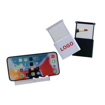 Portable Makeup Mirror with Foldable Plastic Desktop Stand