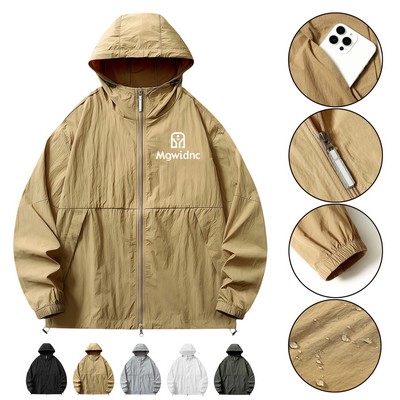 Men's Summer Sun Protection Jacket Lightweight Breathable UV Resistant Cooling Skin Windbreaker