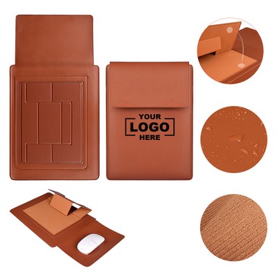 Premium Leather Laptop Sleeve with Stand Waterproof Minimalist Laptop Bag