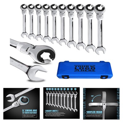 SAE Flex-Head Ratcheting Wrench Set