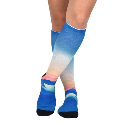 Fully Customizable 360 Degree Digital Print Over The Calf Socks