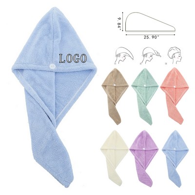 Coral Fleece Quick-Dry Hair Cap