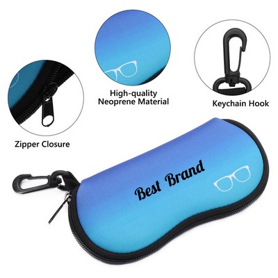 Neoprene Eyeglass Case with Zipper And Hook