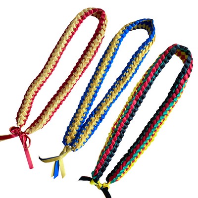 Hand-Woven Ribbon Lei - Festive Graduation & Celebration Necklace