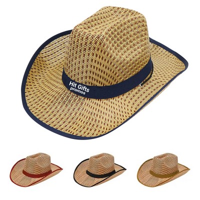 Straw Cowboy Hat With Customizable Band