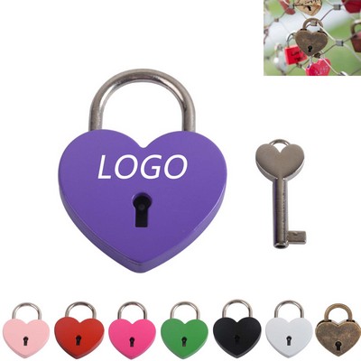 Love Heart Shaped Padlock With Key