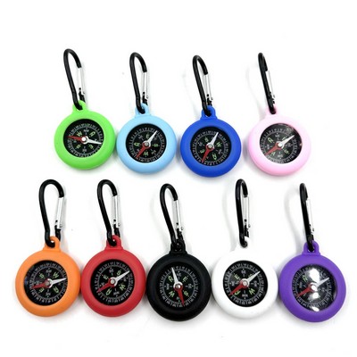 Silicone Cased Metal Compass Carabiner
