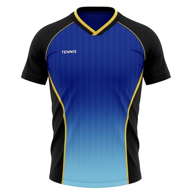 Men's Full Sublimation Tennis Jersey-Polyester - Spandex Interlock