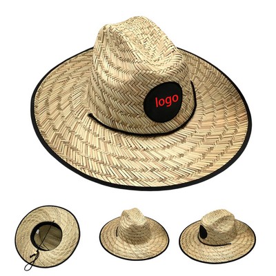 Straw Hat With Custom Patch