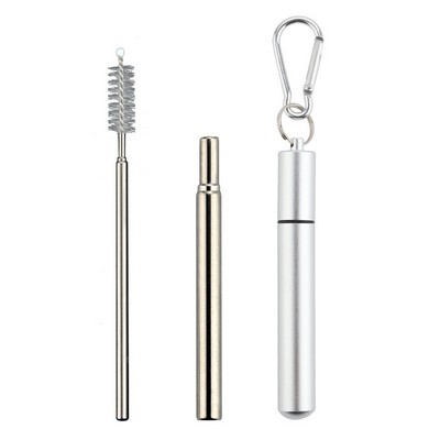 Collapsible Stainless Steel Drinking Straws With Aluminum Case