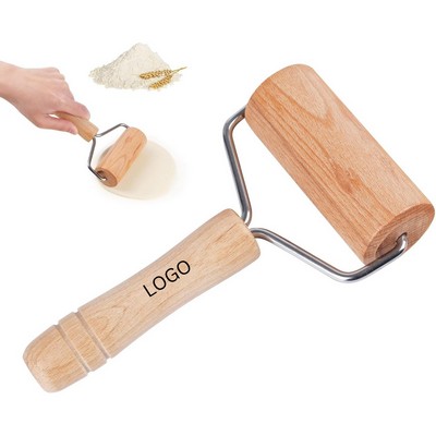 Compact Wooden Dough & Pastry Roller with Single Handle