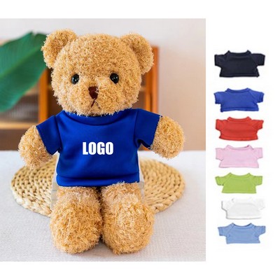 12" Plush Teddy Bear W/Choice Of T-Shirt Color