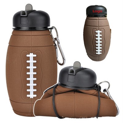 Foldable Silicone Football Water Bottle for Kids