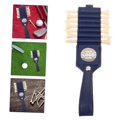 Compact Leather Golf Tee Organizer