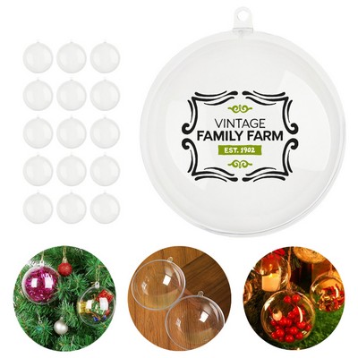 2.8" Clear Plastic Fillable Christmas Oblate Ball Ornaments